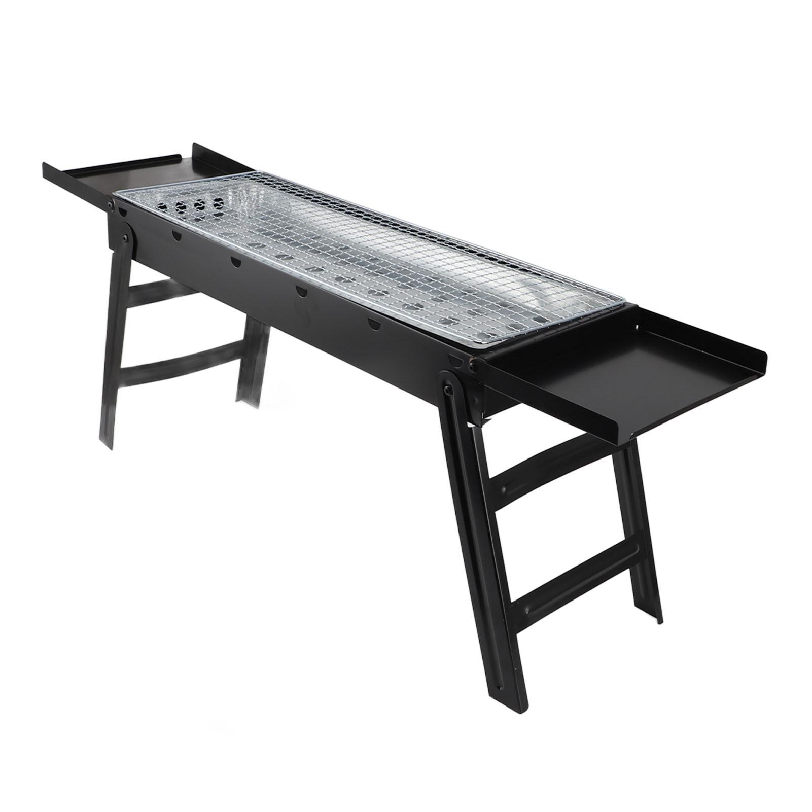 Portable Charcoal Grill Pull Out Stainless Steel Folding Good Heat Conductivity Anti Tipping Notebook Charcoal BBQ L