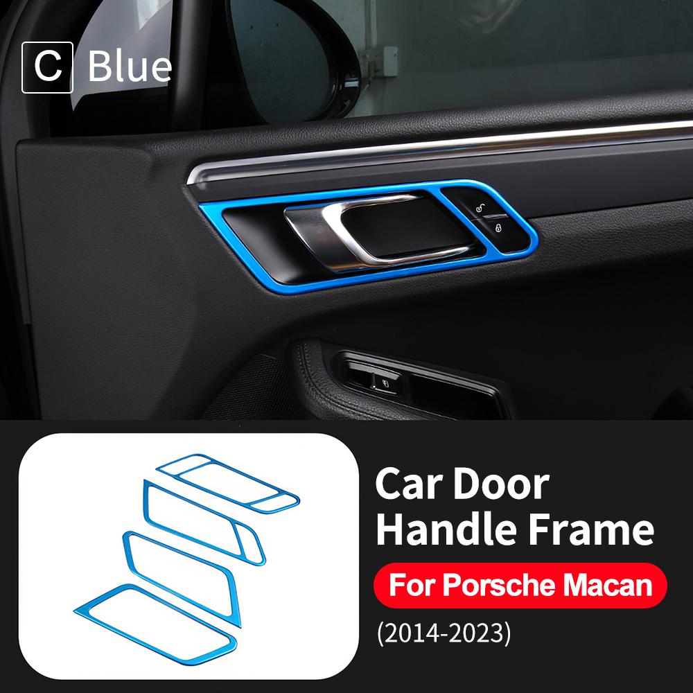 Chrome ABS Car Door Handle Frame Cover For Porsche Macan 2014-  Sticker Interior Trim RHD LHD Styling Auto Accessories