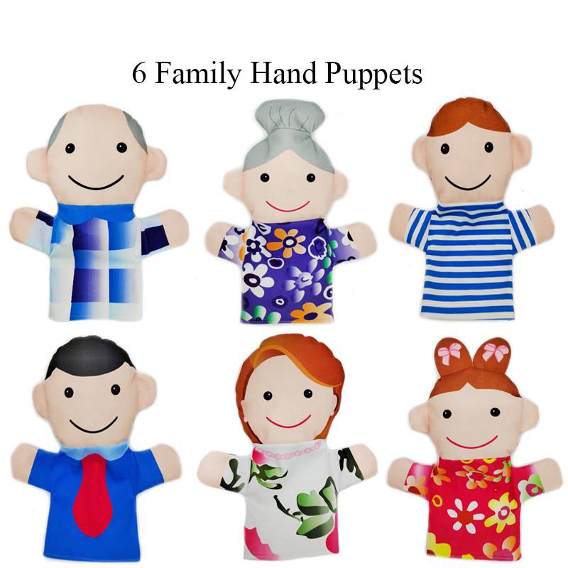

Hand 6pcsset Puppets Professional Figures Plush Early Education Parentchild Toy Family