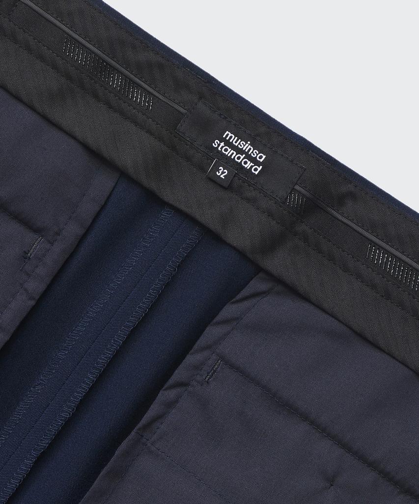 MUSINSA STANDARD Tapered Hidden Banding Crop Slacks [Deep Blue]