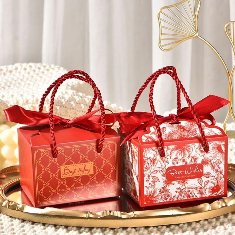10pcs Bow Ribbon Wedding Party Paper Box Eco-Friendly Candy Box New Gift Packaging Box Goodies Gift