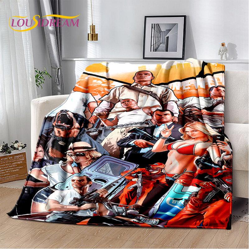 Grand Theft Auto GTA Game Gamer Soft Plush Blanket,Flannel Blanket Throw Blanket for Living Room Bedroom Bed Sofa Picnic Cover