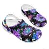 White EVA Clogs with Rainbow Skull Print, Lightweight Slip On Garden Shoes, Breathable Beach Sandals, Indoor Outdoor Slippers for Men Women