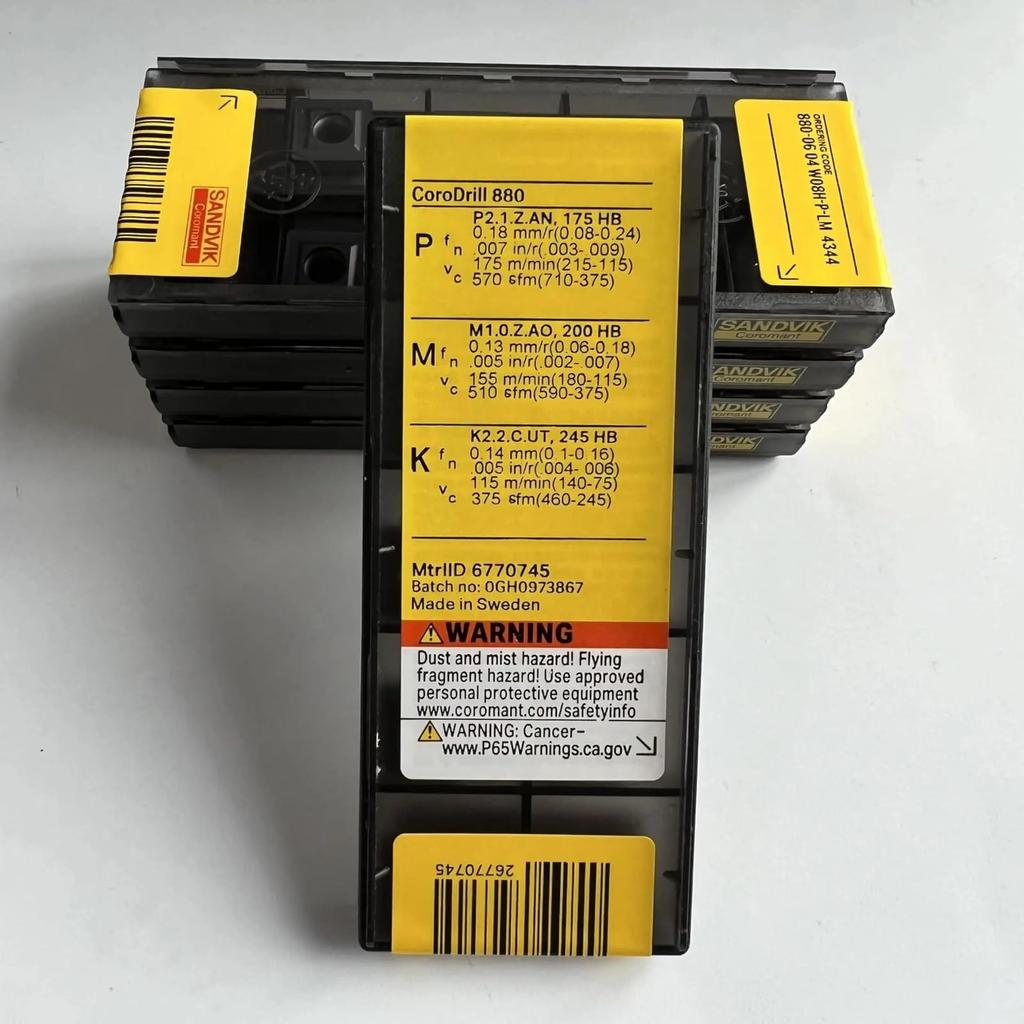 Original Sandvik / 880-0604W08H-P-LM 4344 / CNC Lathe Carbide Blade 10 PCS