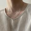 Silver  Glossy Minimalist Small Cherry Necklace for Women Collar Chain Daily Fashion Layered Style Pendant Party