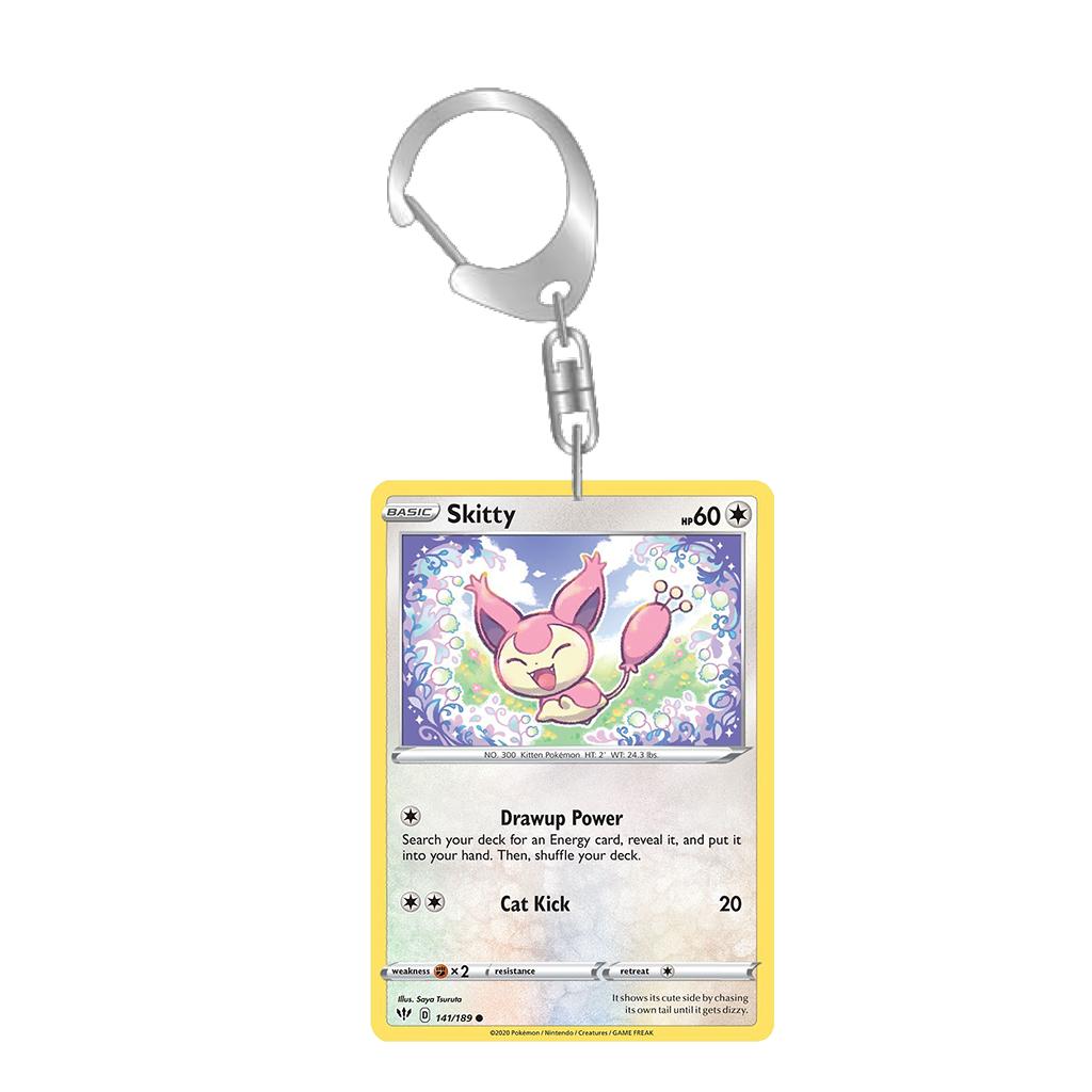 Anime Cartoons Acrylic Key Buckle for Mew Raichu Starly Braixen Skitty Eevee Evolutions Team Rocket Self-Made Card Key Ring Gift