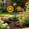 Decorative Garden Stake 2D Sunflowers Stake, Retro Flat Metal Plant Decoration, Carnivorous Outdoor Flower Yard Art for Lawn Bed Planter Creative