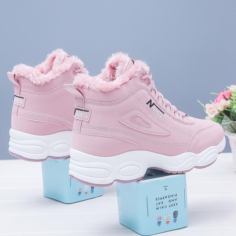 Winter new ins velvet dad sports trendy shoes student high-top warm cotton shoes