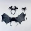 Spider Web Cosplay Outfit Bat Wing Halloween Kids Skirt Children Costume Set  Dress Up