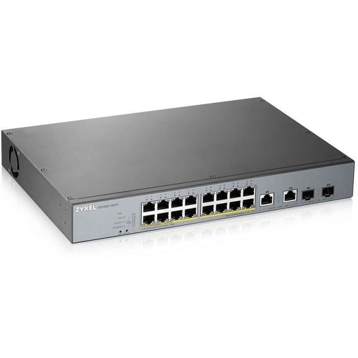 Zyxel commutateur 18 port managed cctv poe switch long ra