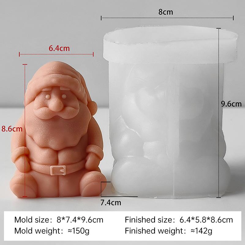 DIY Santa Claus Silicone Mold Handmade Aroma Candle Gypsum Ornaments Molds Christmas Decoration Candle Making