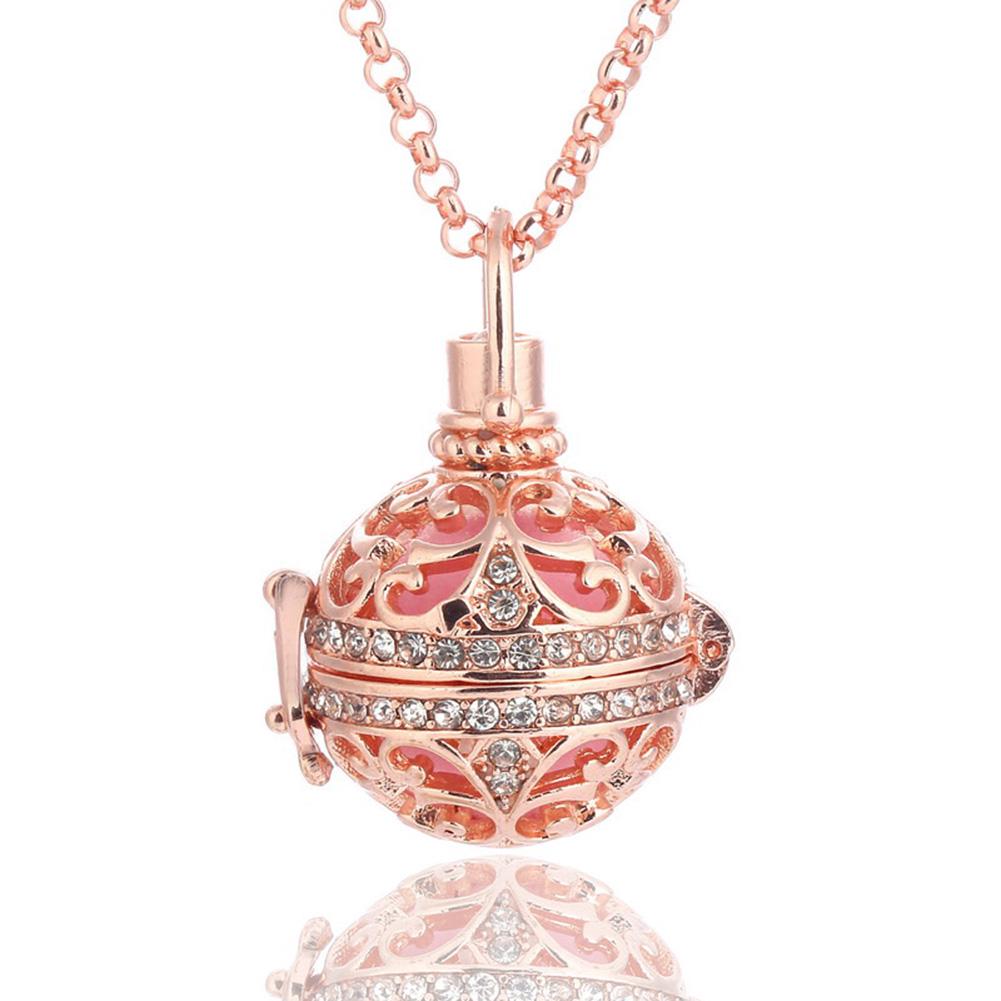 BLUELANS HALSKETTE Wunderbare CZ Chime Harmony Ball Lady Floral Medaillon Retro Geschnitzte Glocke Engelsrufer Halskette Frauen Geschenk