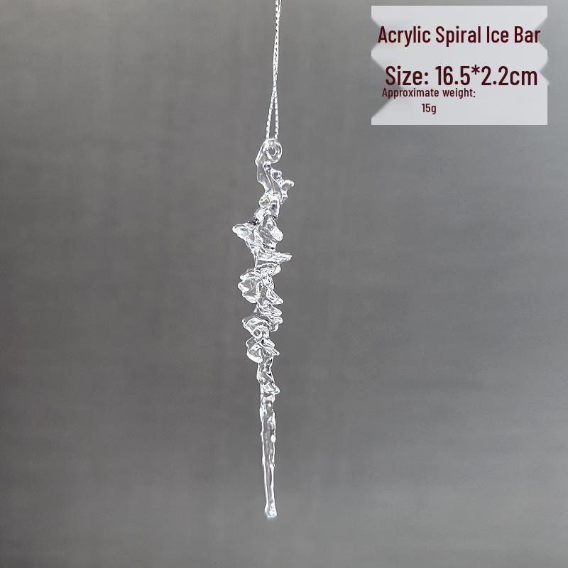 Ornament de Crăciun Fulg de Nea: Gheață Acrilică pentru Decor de Sărbători sau Instalație de Nuntă, Alb Transparent