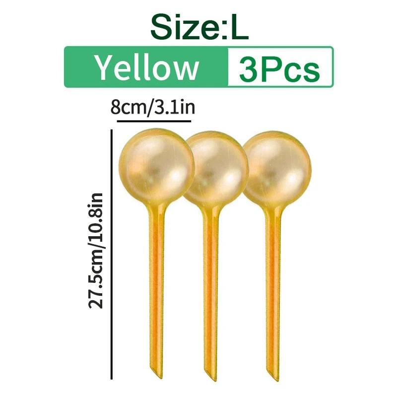 3Pcs Plant Self Watering Sphere Automatic Watering Clear Plastic Plant Water Bulbs Drip Irrigation System Household Garden Flower Plant