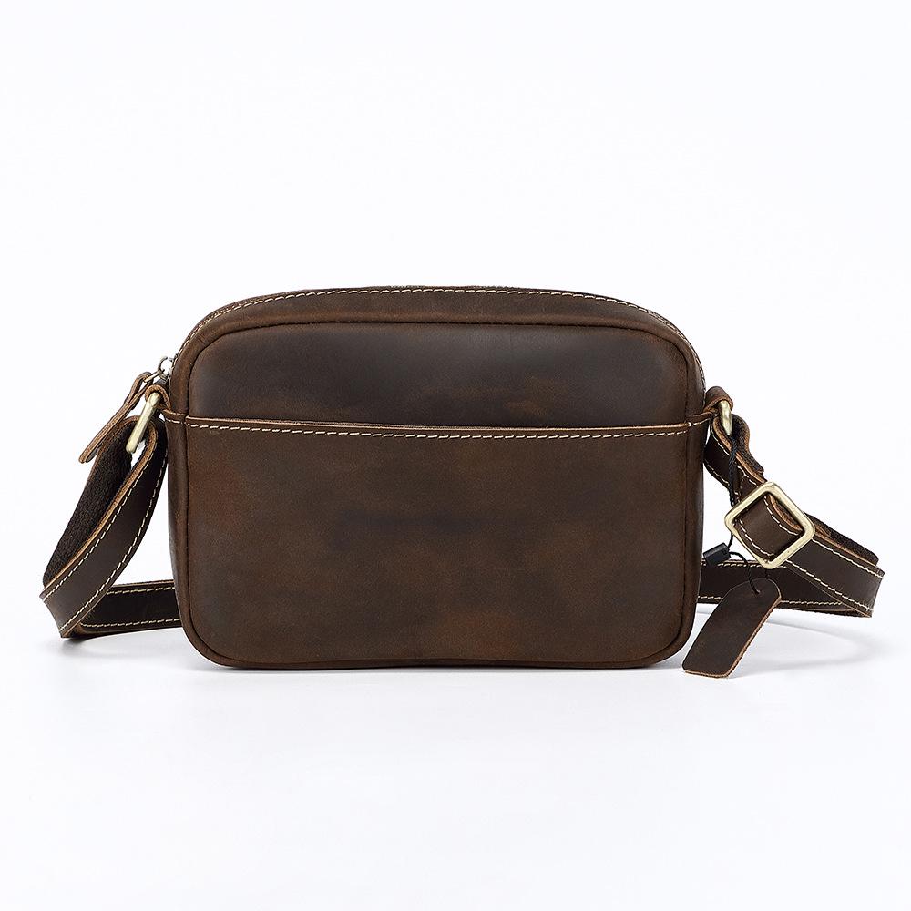 Retro Crazy Horse Leder Herren Umhängetasche - Echte Rindsleder Schulter Messenger Tasche
