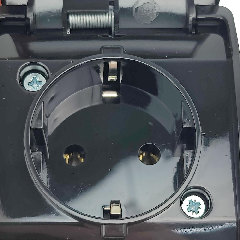 Viplast Koala Single Surface-Mounted Schuko Socket Ip44 Black 181?05