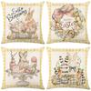 Yellow Easter Pillowcase Painted Rabbit Easter Egg Nordic Festival Home Pillow Sofa Decoration Cushion