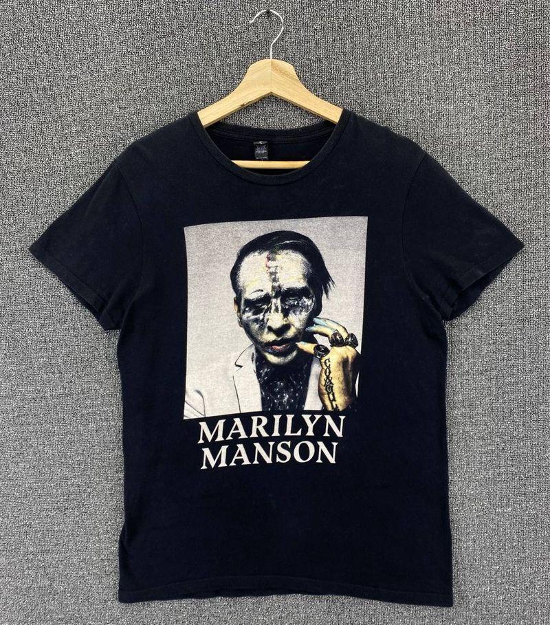 Marilyn Manson Rock Band Black Unisex Heaven Cotton Tshirt S5XL KH5918 M