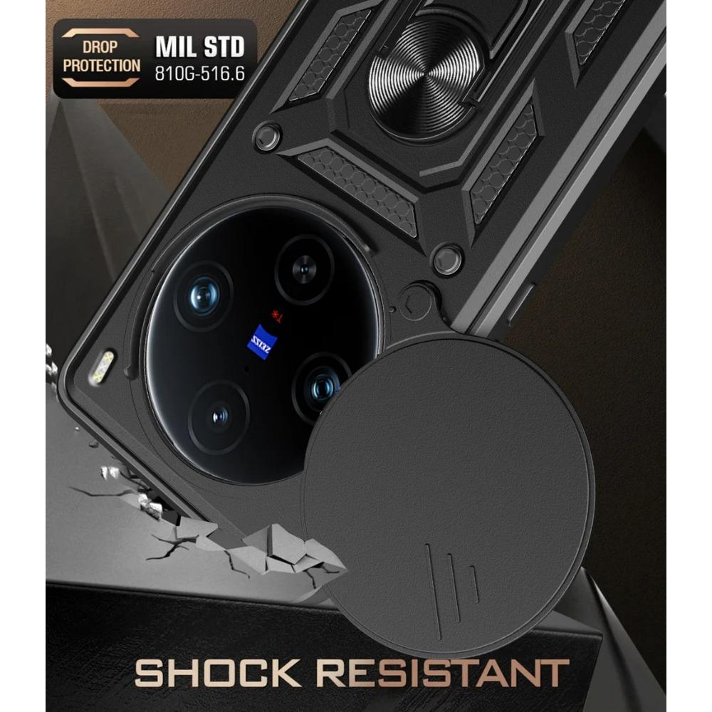 Camera protect case for VIVO X100 Pro VIVO X100 Armor Hybrid Metal Ring Back Cover