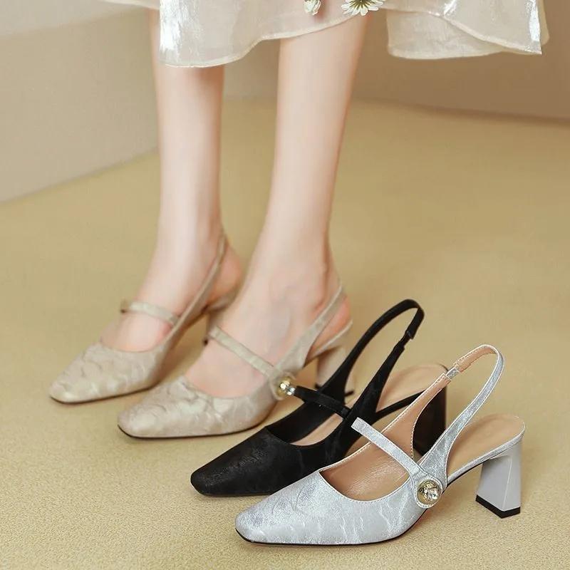 2025 Hot Sale Women's Shoes Mary Janes Women's High Heels New Slip On Office and Career Best Seller Summer Closed Toe Sandals