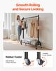 Clothes Rack, Rolling Clothing Garment Rack with Hanging Rod and Side Hooks, 90 kg Load Capacity, Heavy Duty Carbon Steel Clothing Racks with Wheels,