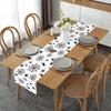 1pc White Black Halloween Table Runner with Spider Web Pattern Dustproof Durable Tablecloth for Halloween Theme Party Decoration