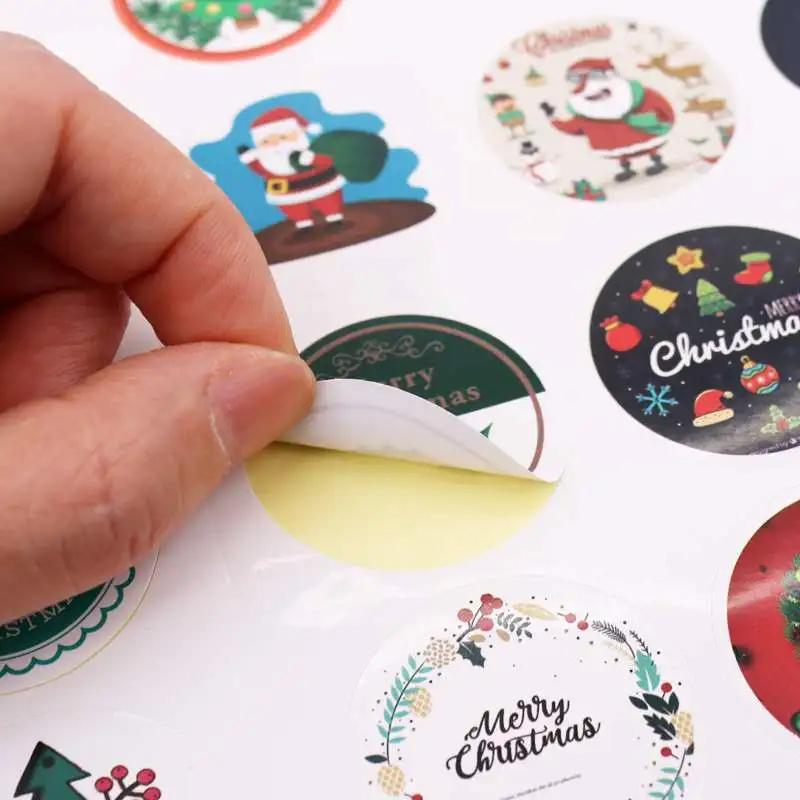 24Pcs/sheet Christmas Advent Calendar Number Sticker DIY Cookie Candy Packaging Sticker Gift Bag Wrapping Seal Dot Label