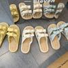 Fashion Fairy Style Bow Outer Wear Sandals and Slippers 2025 Summer New All-Match Flat Beach Slippers