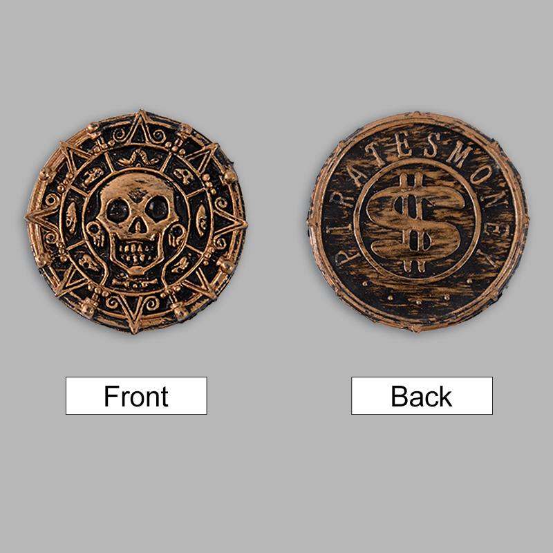 50/100 Stück Piratenmünzen 3,8 cm Kunststoff Metall Goldmünze Kinder Geburtstagsparty Schatzkiste Dekoration Halloween Kinderspielzeug