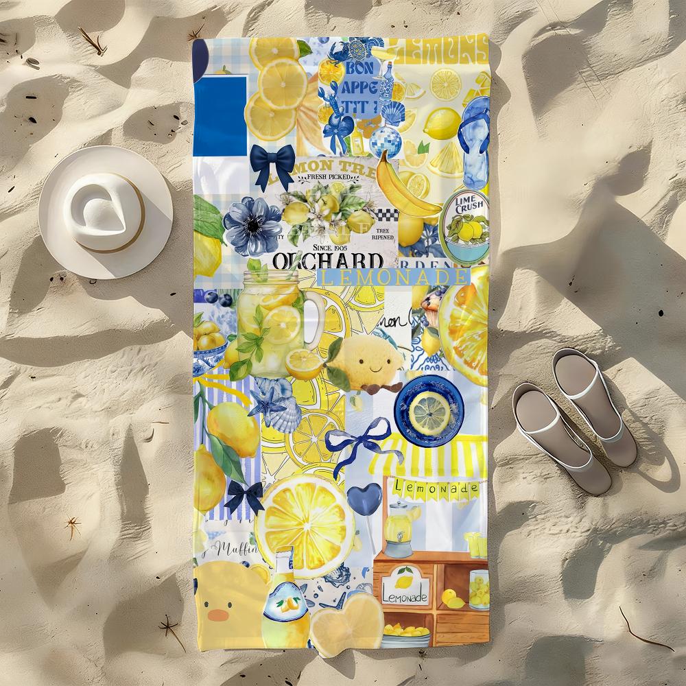 

The Summer Lemon Towel For Swim Yoga Gym Quick Drying Soft and skin-friendly Beach Towels All-Season W30*H60(CM)