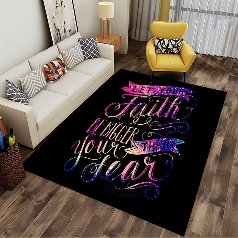 Let Your Faith Galaxy Print Suitable As a Non-slip Mat for the Living Room or Bedroom Sofa