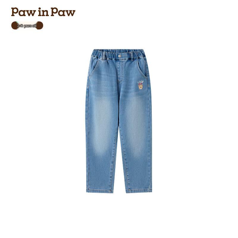 PawinPaw Boys  Plush-Lined Cartoon Bear Jeans 110