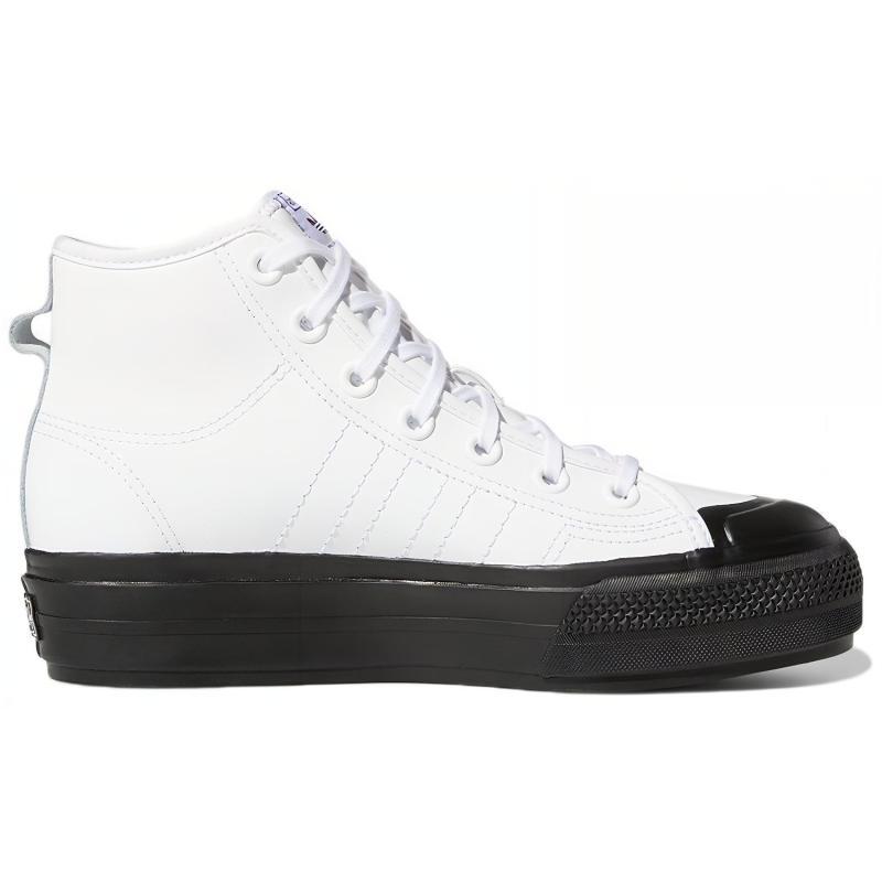 Adidas Nizza Rf Platform Mid White Black Women's Sneakers FY7606
