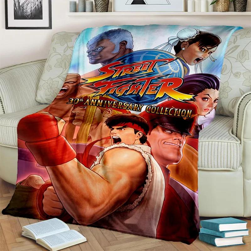 Street Fighter Retro Game SF Gamer Deken, Zachte Plaid voor Huis Slaapkamer Bed Bank Picknick Reizen Kantoor Dekentje Kinderen