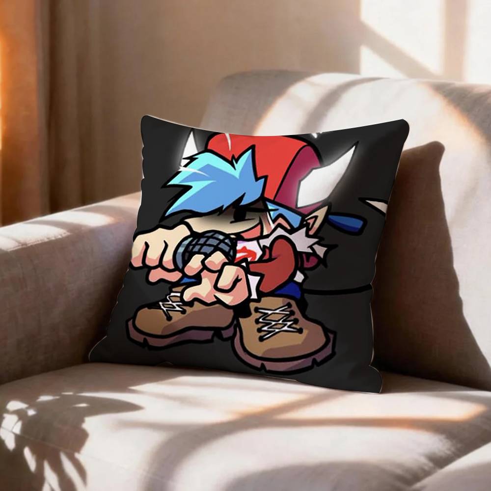 FNF BF Game FFriday Night FFunkin Pillow Case Pattern Printed Pillowcase For Living Room Sofa Cushion Cover
