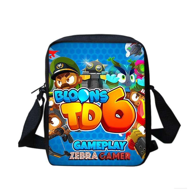 Bloons TD 6 shoulder bag, large capacity, compact, new trend, game printing, kindergarten, elementary school, boys and girls