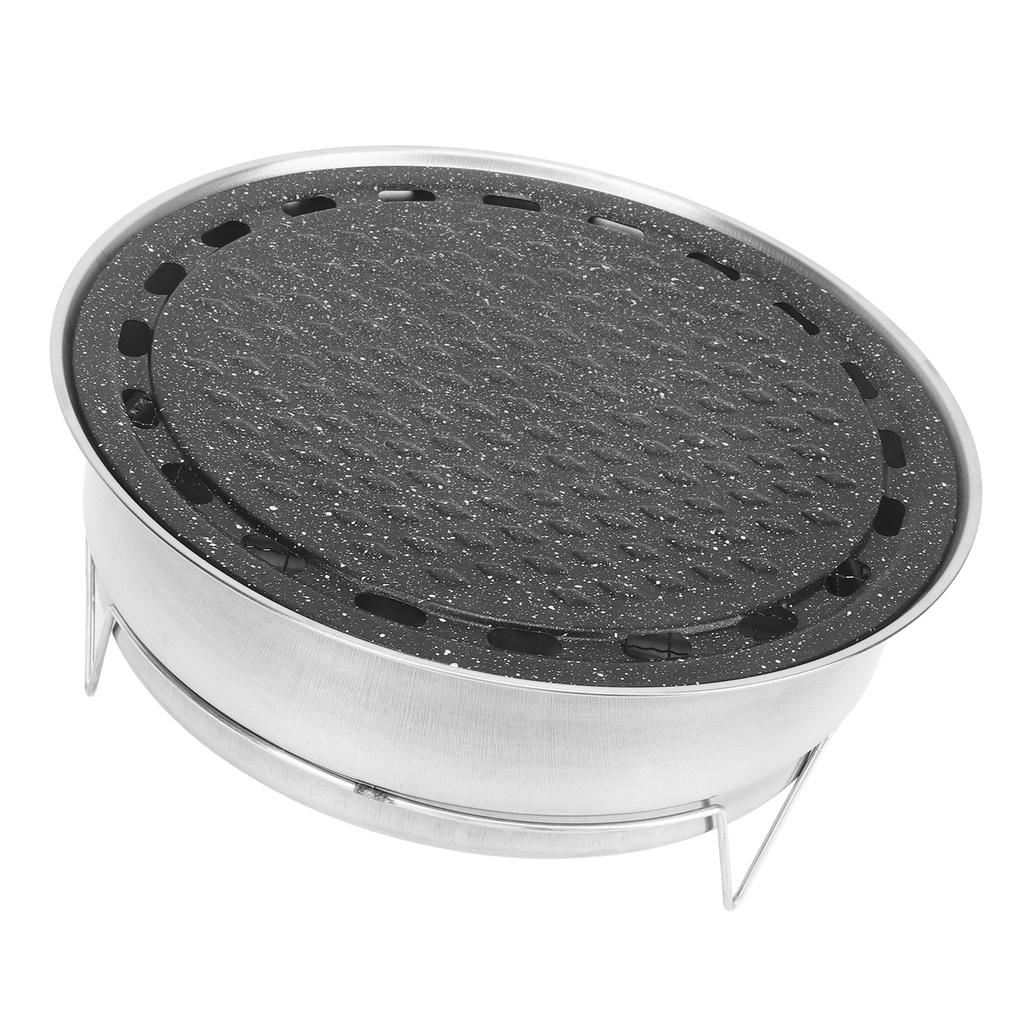 Charcoal Barbecue Grill Portable Multifunction BBQ Grill Stove with Stone Baking Pan for Outdoor