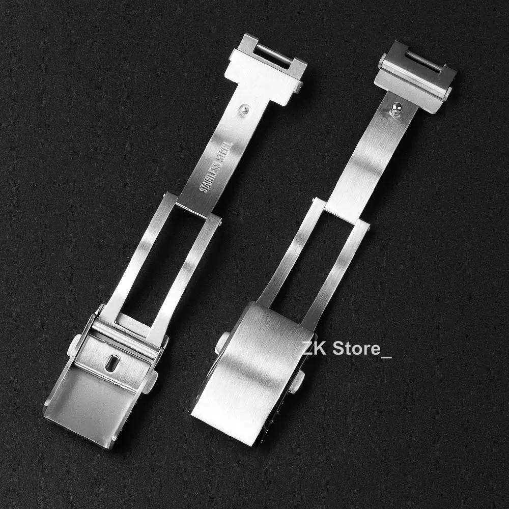 Chiusura per orologio Watchdives 9mm*16mm Argento Pieghevole di Sicurezza Fresata Ricambio Acciaio Inossidabile Fibbia Deployante per Orologio