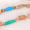Cat Toys Cotton Rope with Natural Wood Polygon Segments Interactive Toy Chew Resistant Teeth Cleaning Toy