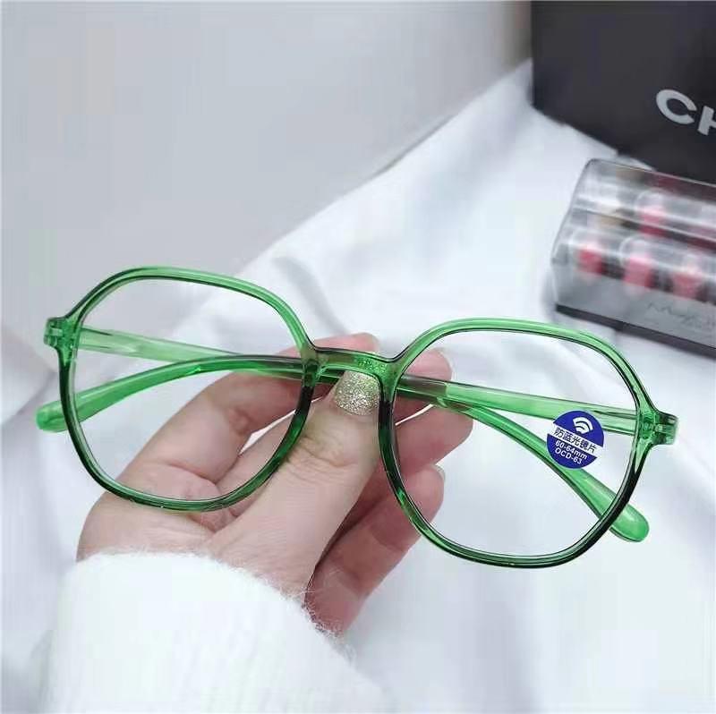 Women's European & American Fashion Polygon Anti-Blue Light Prescription Glasses