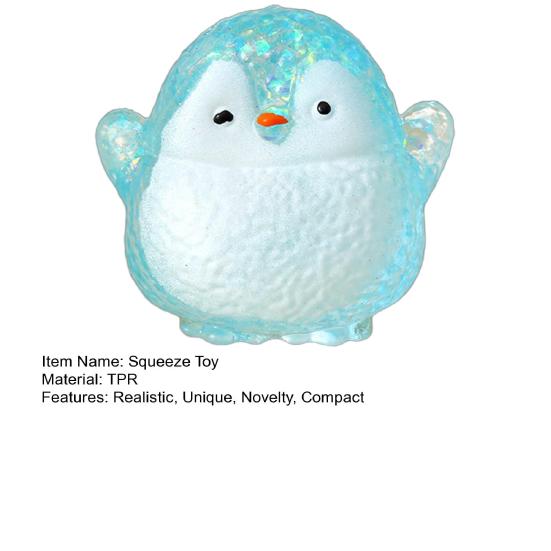 Quetschspielzeug durchscheinendes Glitzerpulver weich langsamer Rückprall Spielzeug niedliche Pinguinform Quetschball tragbar sicher Stressabbau Spielzeug