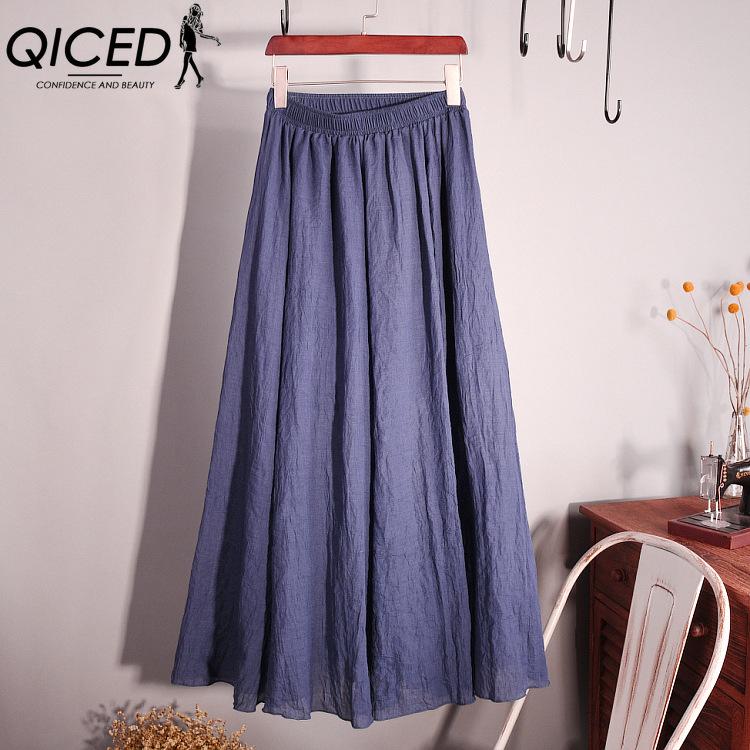 QICED Damska Moda Casual Jednolity Kolor Nadruk Lato Wiosna Spódnica