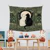Vintage Black and White Cat Wall Tapestry,Cat Mom Lovers Gifts Wall Tapestry Hanging for Bedroom, Tarot Card Botanical Aesthetic