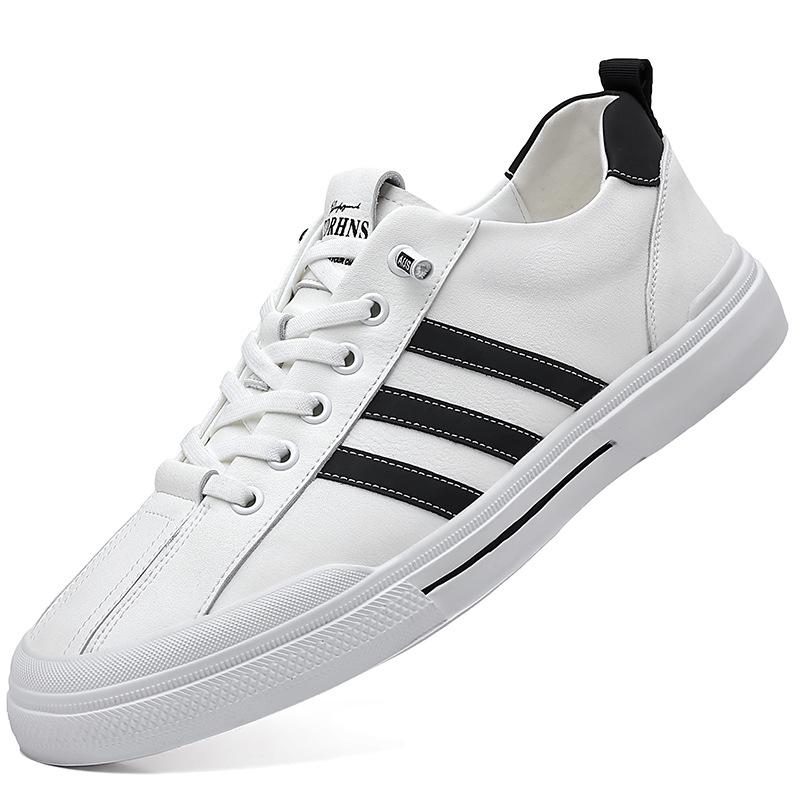 New little white shoes men's shoes summer breathable and versatile Korean version casual board shoes genuine leather soft shoes