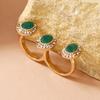 2023 Trendy Women's Luxury Red Agate Open Ring: Retro French Gemstone Style