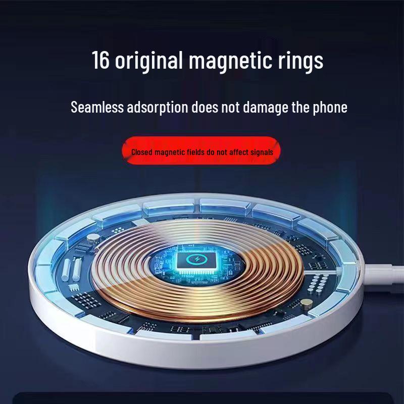 Magnetic 50W Wireless Charger for Apple, Huawei, Samsung, and Android Devices