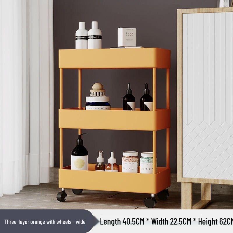 Compact Movable Multi-Layer Storage Rack for Snacks - Simple Floor-Standing Home Shelf