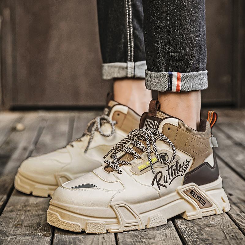 New British Style Men's Boots Four Season High Tops Men's Casual Shoes Comfort Anti Slip Sport Hiking Boots Designer Luxury