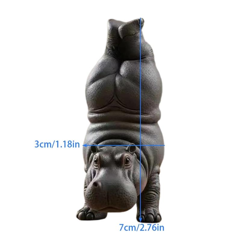 Meditations Clumsy Hippo Figurine Plastic Craft Desktop Shelf Decors Perfect Gift For Meditating Enthusiasts Collectors