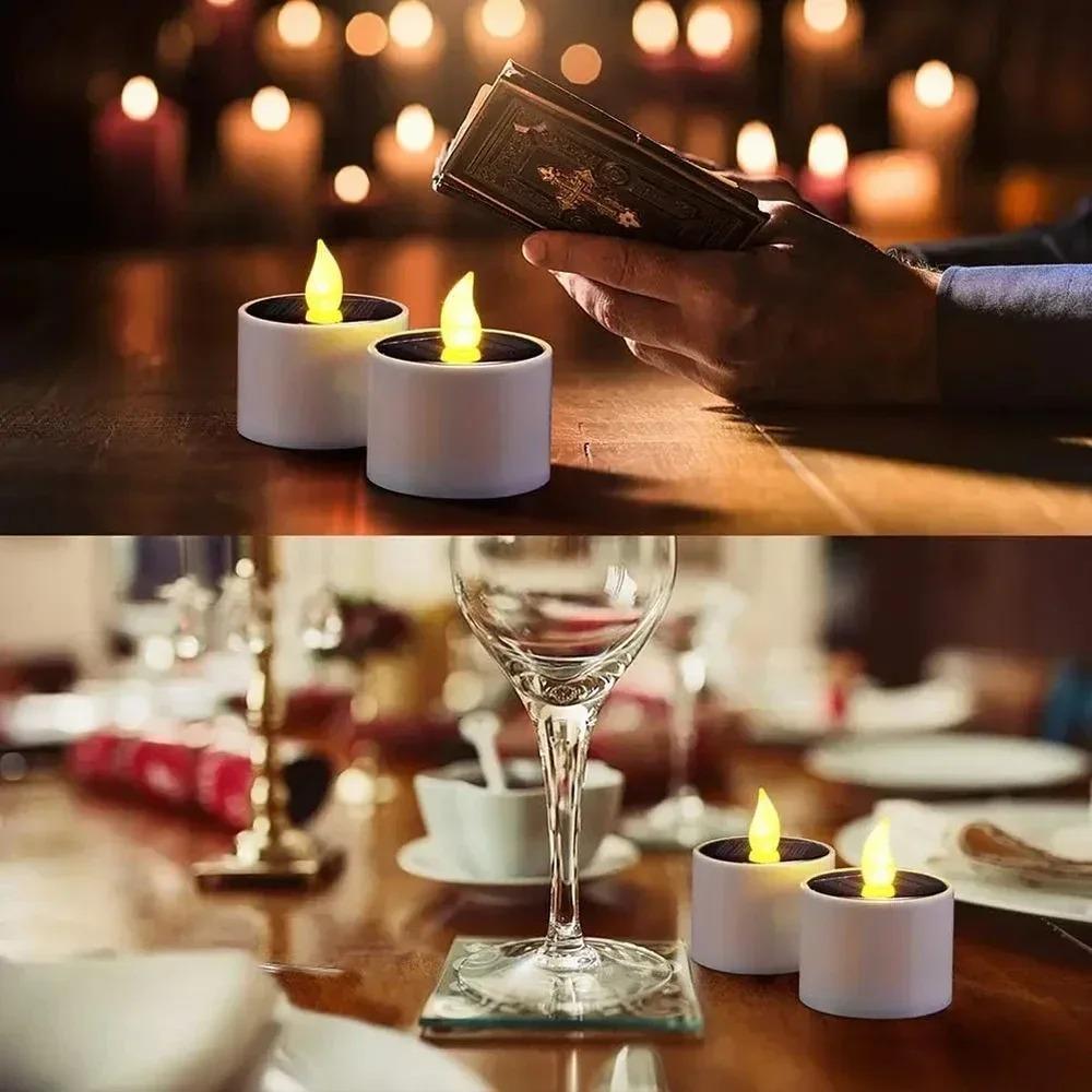 6pcs Simulation Flameless LED Candle  Lamp Waterproof Landscape Candle Lights  Garden Decoration
